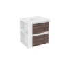 B-Smart Mueble 2 cajones con lavabo de porcelana 60 cm Blanco Fresno