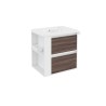 B-Smart Mueble 2 cajones con lavabo de porcelana 60 cm Blanco Fresno