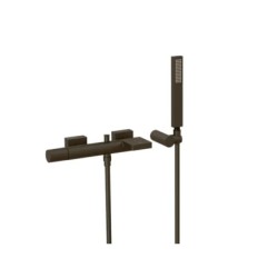 Project Tres grifo monomando mural para bañera y ducha Negro Bronce