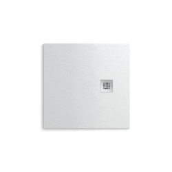 Silex plato de ducha extraplano cuadrado 900 × 900 mm Pizarra Blanco Total