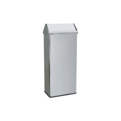 Papelera de pie con tapa basculante 80 litros Inox Brillo