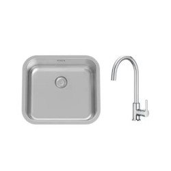 Pack fregadero de una cubeta Porto y mezclador monomando Mencia