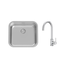 Pack fregadero de una cubeta Porto y mezclador monomando Mencia