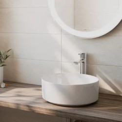 Inspira Round Lavabo de Fineceramic de sobre encimera 370 x 370 mm Blanco