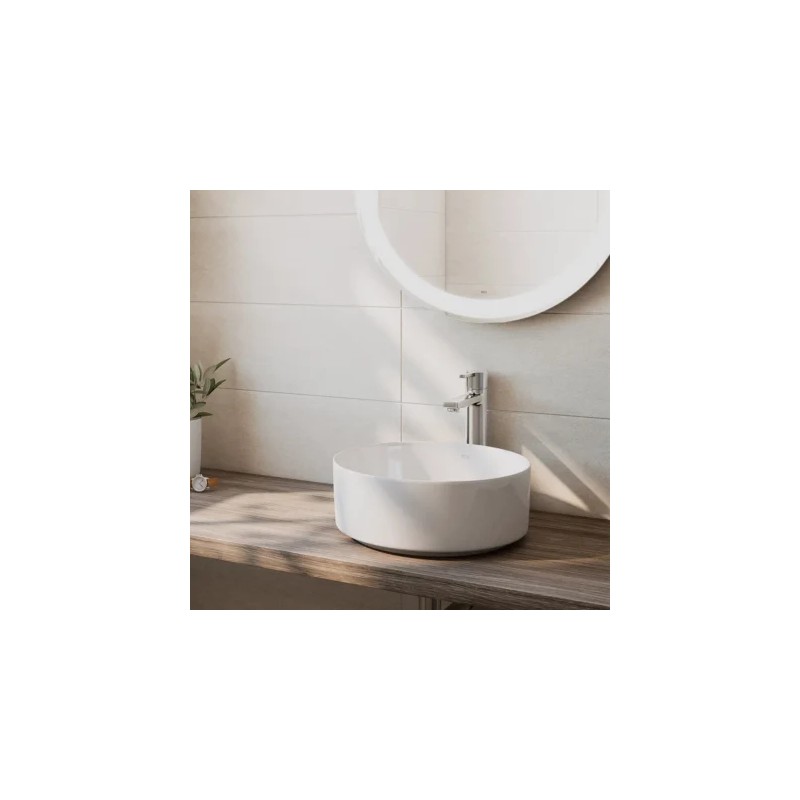 Inspira Round Lavabo de Fineceramic de sobre encimera 370 x 370 mm Blanco