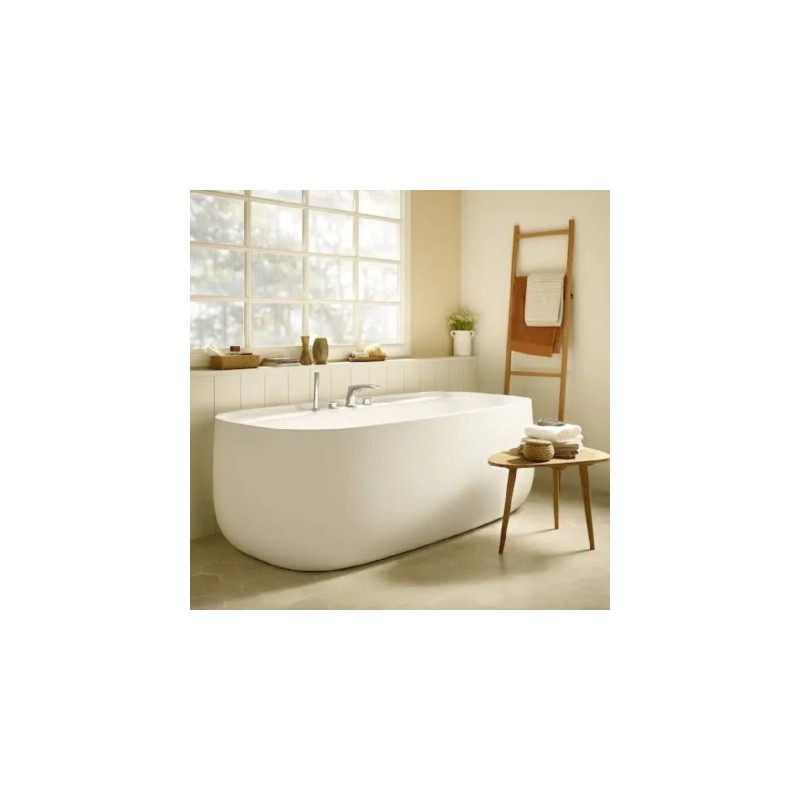 Beyond Bañera de Surfex oval con desagüe Perla/Blanco