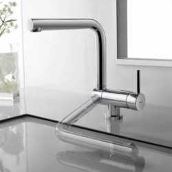 Cocina abatible Grifo monomando con caño abatible para cocina Cromo