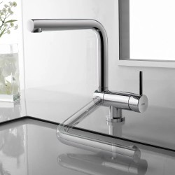 Cocina abatible Grifo monomando con caño abatible para cocina Cromo