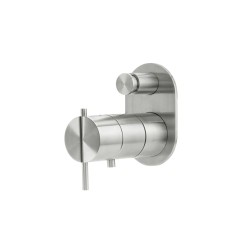 S22 Mezclador termostático para baño-ducha a muro 2 vías y desviador Inox Cepillado