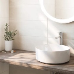 Naia Mezclador monomando para lavabo con caño alto desagüe click-clack cold start Cromo