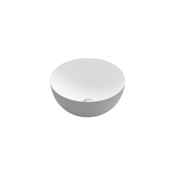 ROUND Lavabo sobre encimera Solid Surface Blanco Mate