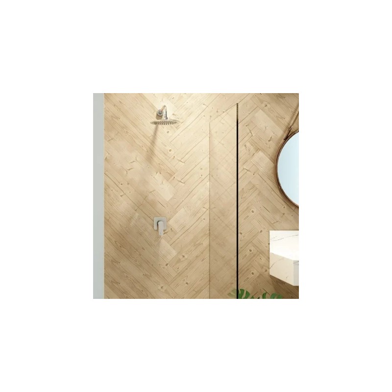 New Fly Conjunto monomando empotrado metálico 1 vía con rociador Ø 240 mm Cromo