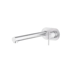 S22 Mezclador a muro de lavabo caño de 240 mm con válvula click-clack Inox Cepillado