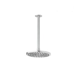 S22 Rociador Ø 200 mm con brazo a techo 330 mm largo Inox Cepillado