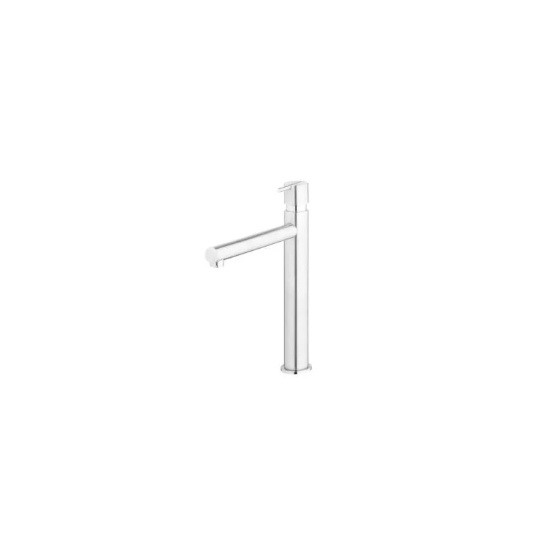 S22 Mezclador de lavabo alto con válvula click-clack Inox Cepillado