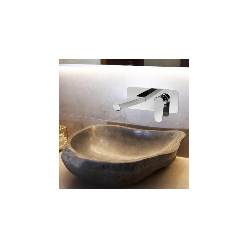 Alexia monomando a muro con placa para lavabo Cromo