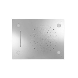 Rociador de ducha empotrado a techo con cromoterapia 500 x 650 mm Cromo