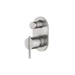 S22 Mezclador para baño-ducha a muro 2 vías y desviador Inox Cepillado
