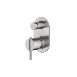 S22 Mezclador para baño-ducha a muro 2 vías y desviador Inox Cepillado