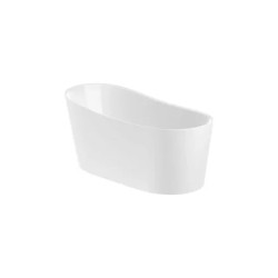 Maui Bañera de Stonex ovalada con desagüe click-clack y sifón Blanco