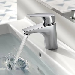 Canigó-Tres grifo monomando ecoeficiente con maneta para lavabo Cromo