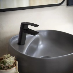 New Fly Monomando de lavabo inclinado Negro Mate