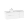 Beyond Mueble base 140 cm para lavabo de 455 mm sobre encimera izquierda Blanco Brillo