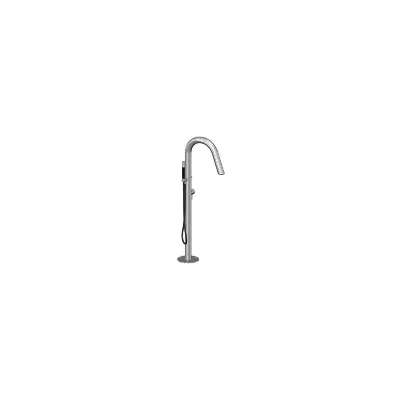 Twiggy columna de bañera High-Flow para exterior con monomando y teleducha Inox Brillo