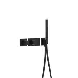 Block-System® Kit de grifo termostático empotrado de 1 vía para ducha Negro Mate