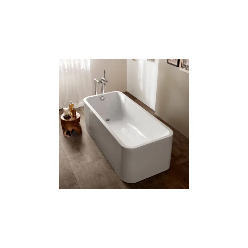 Element Bañera acrílica one piece con faldón y desagüe integrado Blanco