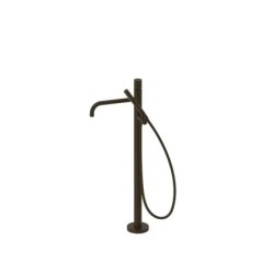 Study Exclusive Grifo monomando a suelo para bañera y ducha con volante Negro Bronce