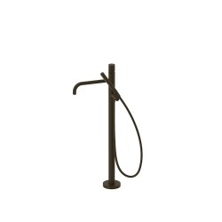 Study Exclusive Grifo monomando a suelo para bañera y ducha con volante Negro Bronce