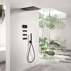 3 Jets empotrados de hidromasaje Negro Mate