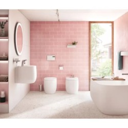 Beyond Lavabo de Finceramic mural con semipedestal integrado