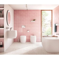 Beyond Lavabo de Finceramic mural con semipedestal integrado