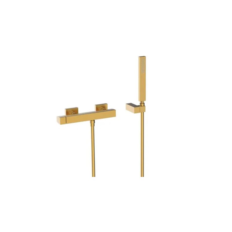 Slim Exclusive Grifo monomando mural para ducha Oro Mate 24K