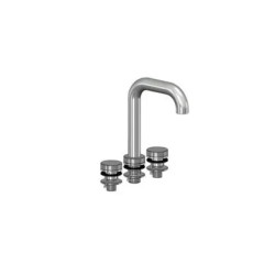 Waterline batería para lavabo con tres agujeros Inox Brillo