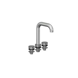 Waterline batería para lavabo con tres agujeros Inox Brillo