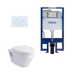 EP Inodoro suspendido 1.28 GPF y 0.9 GPF con tanque empotrado Duofit® Blanco