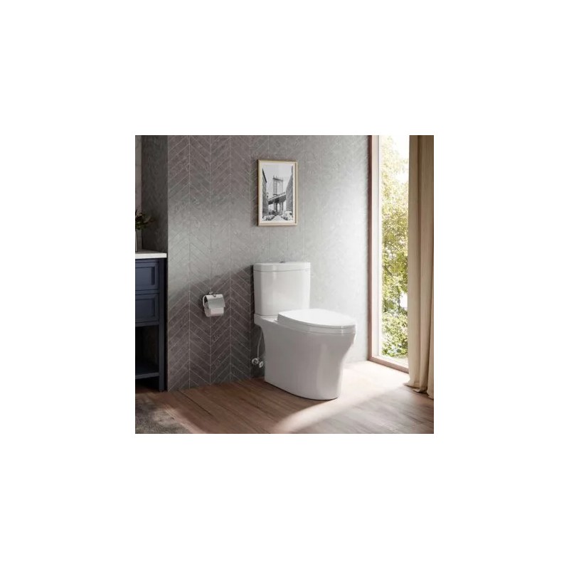 Aquia® IV Inodoro one-piece taza alargada 1.28 gpf & 0.9 gpf conexión Washlet+ Blanco Algodón