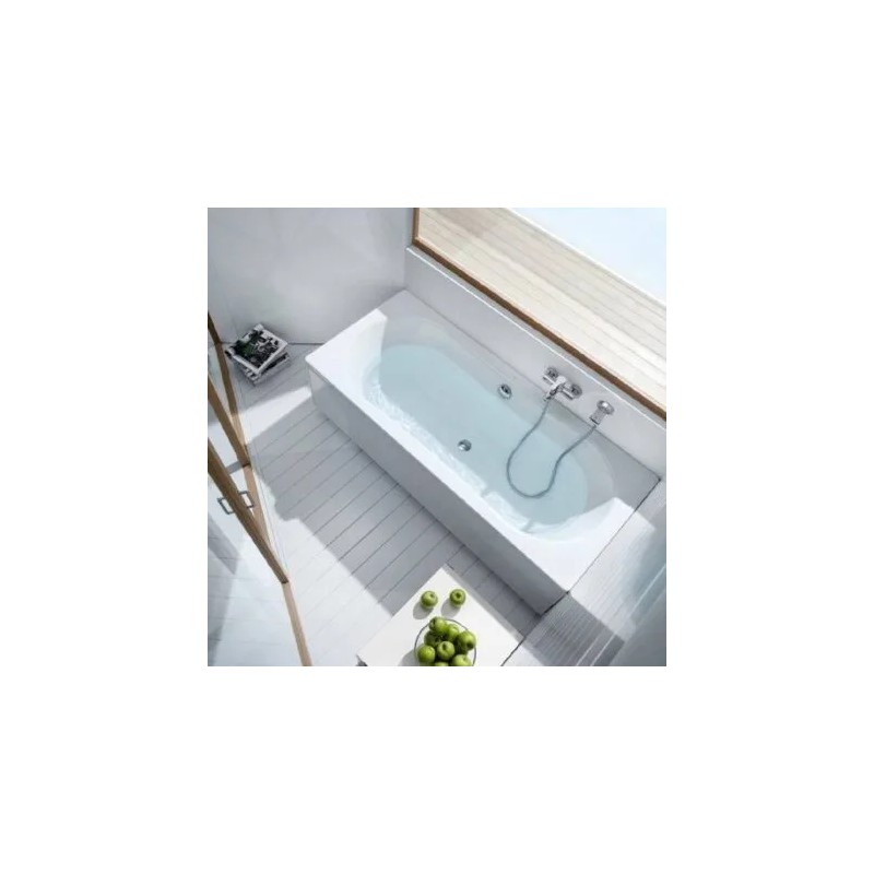 Duo Plus Ba?era de fondo rectangular con fondo antideslizante Blanco